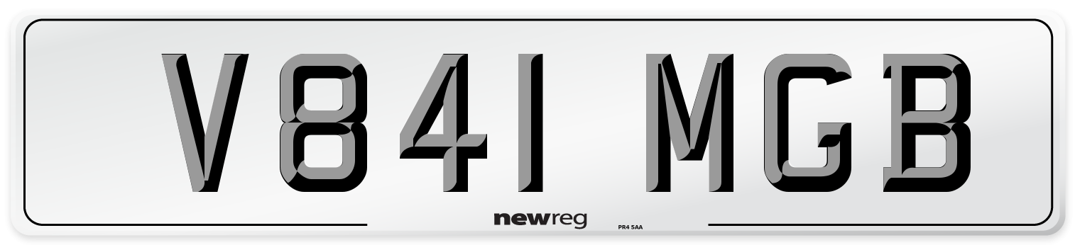 V841 MGB Number Plate from New Reg